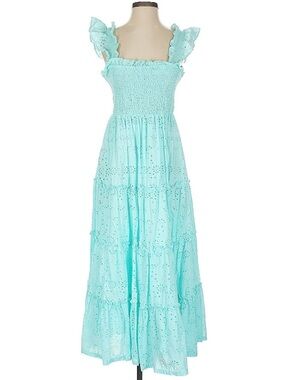 Crown & Ivy Aqua Eyelet Midi Dress